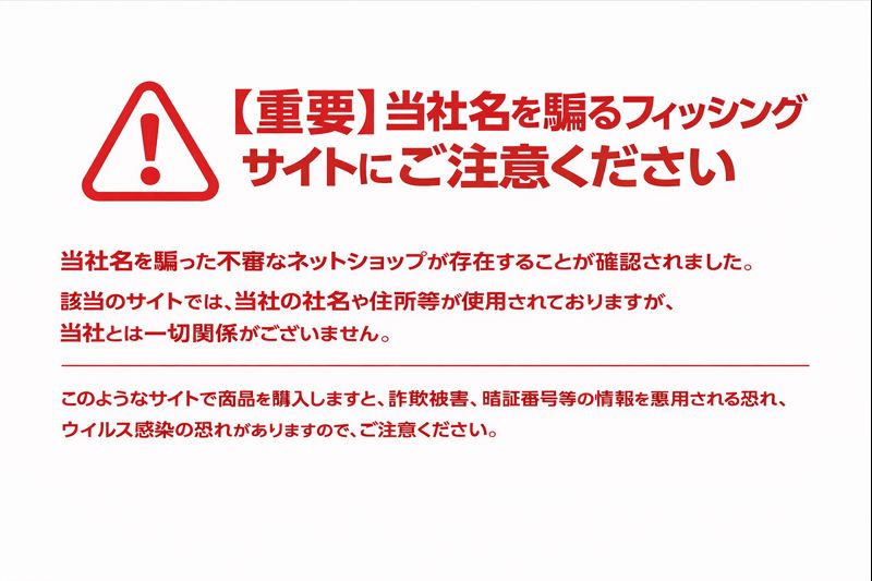 フィッシングサイト注意喚起